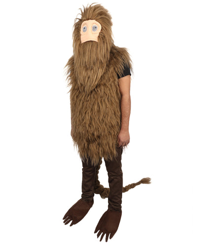 Adult Brown Furry Monster Costume Bundle & Mask Set with Tail | Bodysuit with Head Mask for Men | for Halloween, Cosplay & Themed Parties