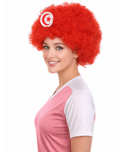 Tunisia Flag Sport Afro Halloween Wig