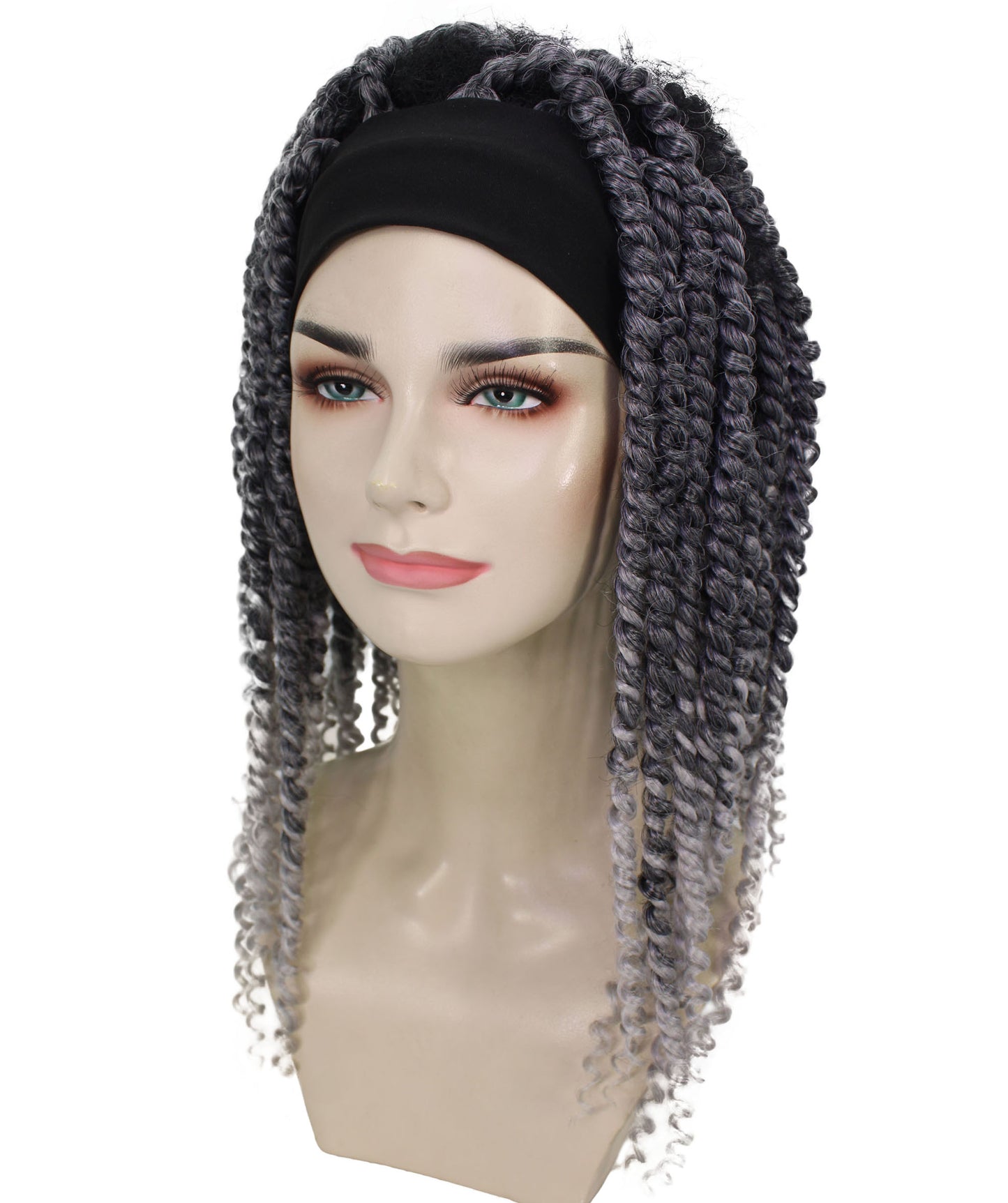 HPO Women's Afro Curly Crochet Headband Twist Wig I Flame-retardant Synthetic Fiber