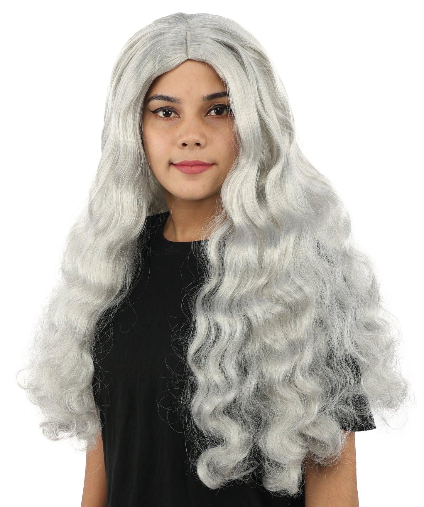 HPO Adult Women's Long Wavy Wig | Multiple Color Options | Center Parted Ginger Curls with Voluminous Ends, Heat Resistant Synthetic Fiber & Breathable Cap | Halloween, Teen Roleplay, Theater, Themed Party & Costume Events