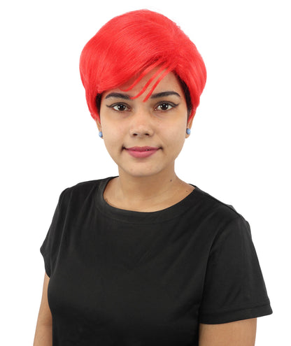 HPO Adult Women’s Short Black Wig | 10 Inch, Sleek and Smooth Bob Hairpiece | Ideal for Cosplay, Costume, and Themed Events