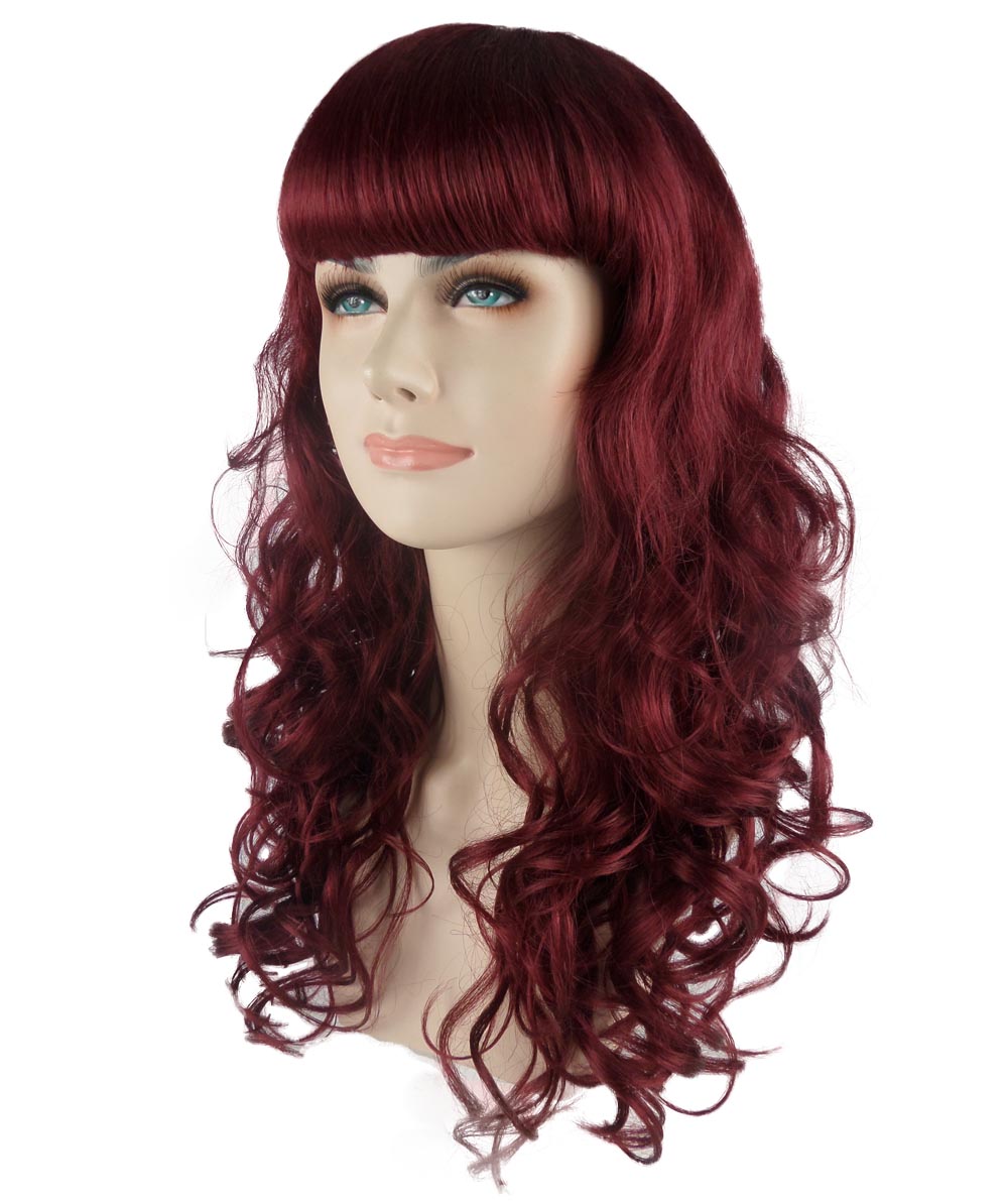 HPO Women's Wig for Fancy Anti-Hero Girl | Long Curly Party Ready Fancy Halloween Wigs | Premium Breathable Capless Cap