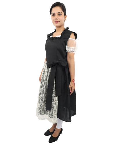 HPO Women’s Black & White 3-Piece Oktoberfest Dirndl Dress Costume – Traditional German Outfit