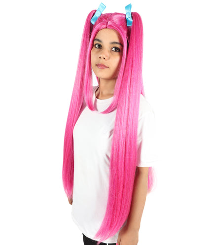 HPO Adult/Teen Women's K-pop Demon Hunters Wig Long Straight Multiple color Wig | Halloween Wig | Futuristic Pop Star Warrior Look