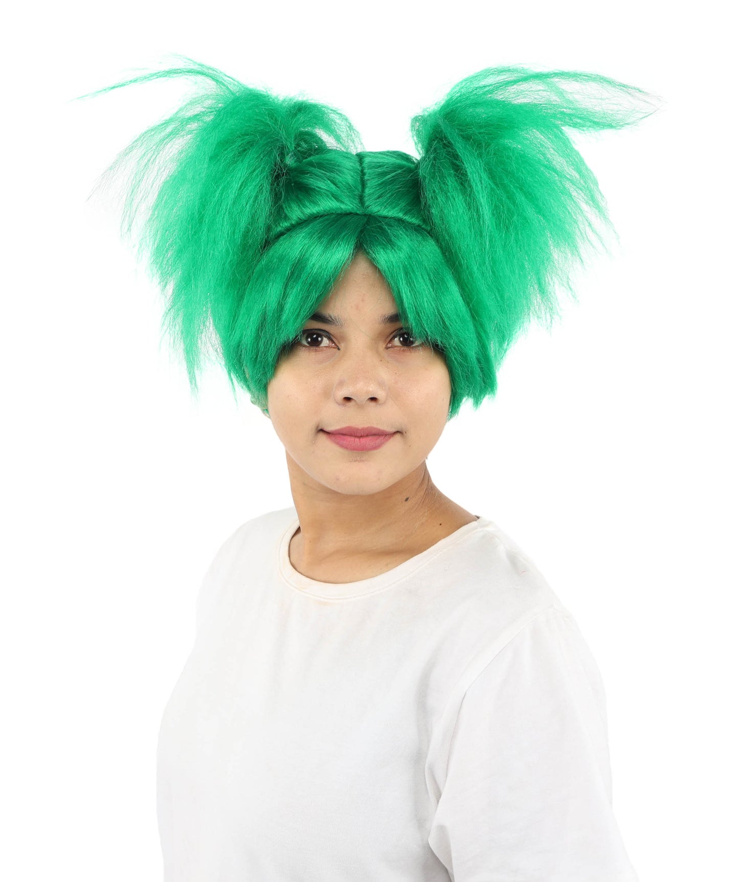 HPO Women’s 15-Inch Orange Spiky Troll Wig | Fun Animated Character | Bright and Bold Look for Halloween, Cosplay, and Themed Party
