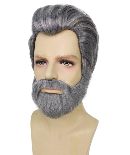 HPO Adult Men's Game inspired Silver Grey Wig | Ideal for Sporty & Casual Looks| Flame-retardant Synthetic Fiber