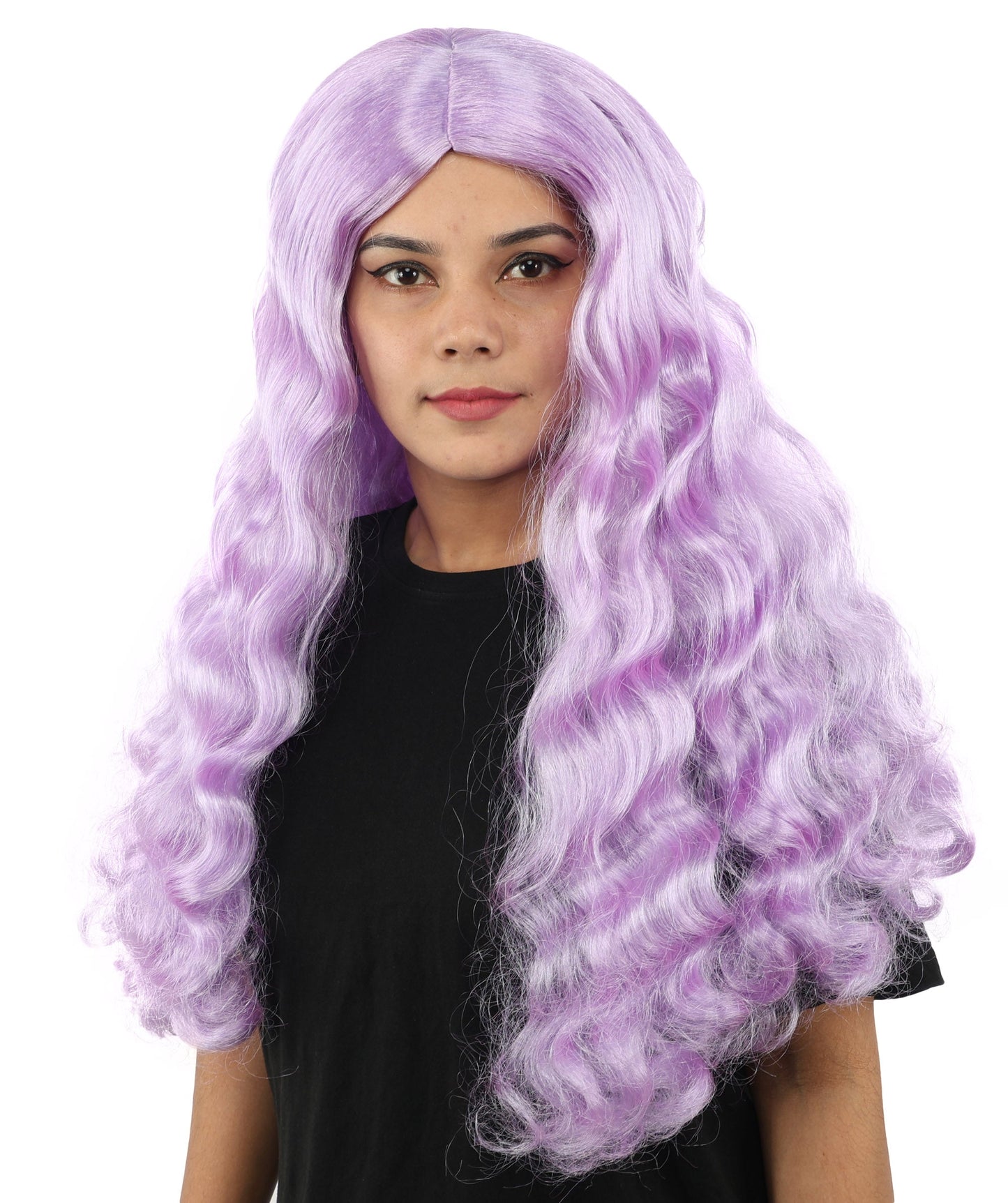 HPO Adult Women's Long Wavy Wig | Multiple Color Options | Center Parted Ginger Curls with Voluminous Ends, Heat Resistant Synthetic Fiber & Breathable Cap | Halloween, Teen Roleplay, Theater, Themed Party & Costume Events