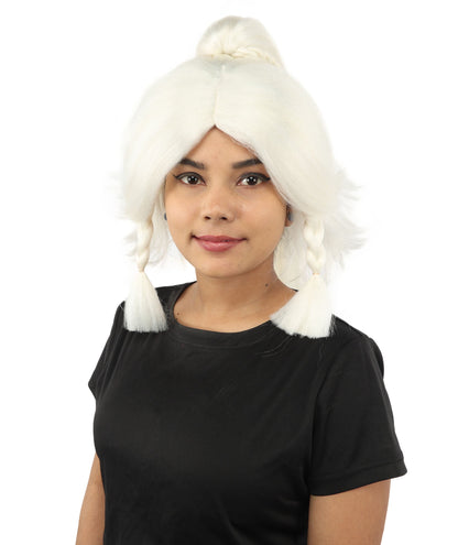 HPO Adult Women's Alien Nature Spirit Hair | Multiple Color Options | Soft Textured Bob with Beaded Braids, Heat Resistant Synthetic Fiber & Breathable Mesh | Halloween, Fantasy Roleplay, Themed Party, Theater & Carnival
