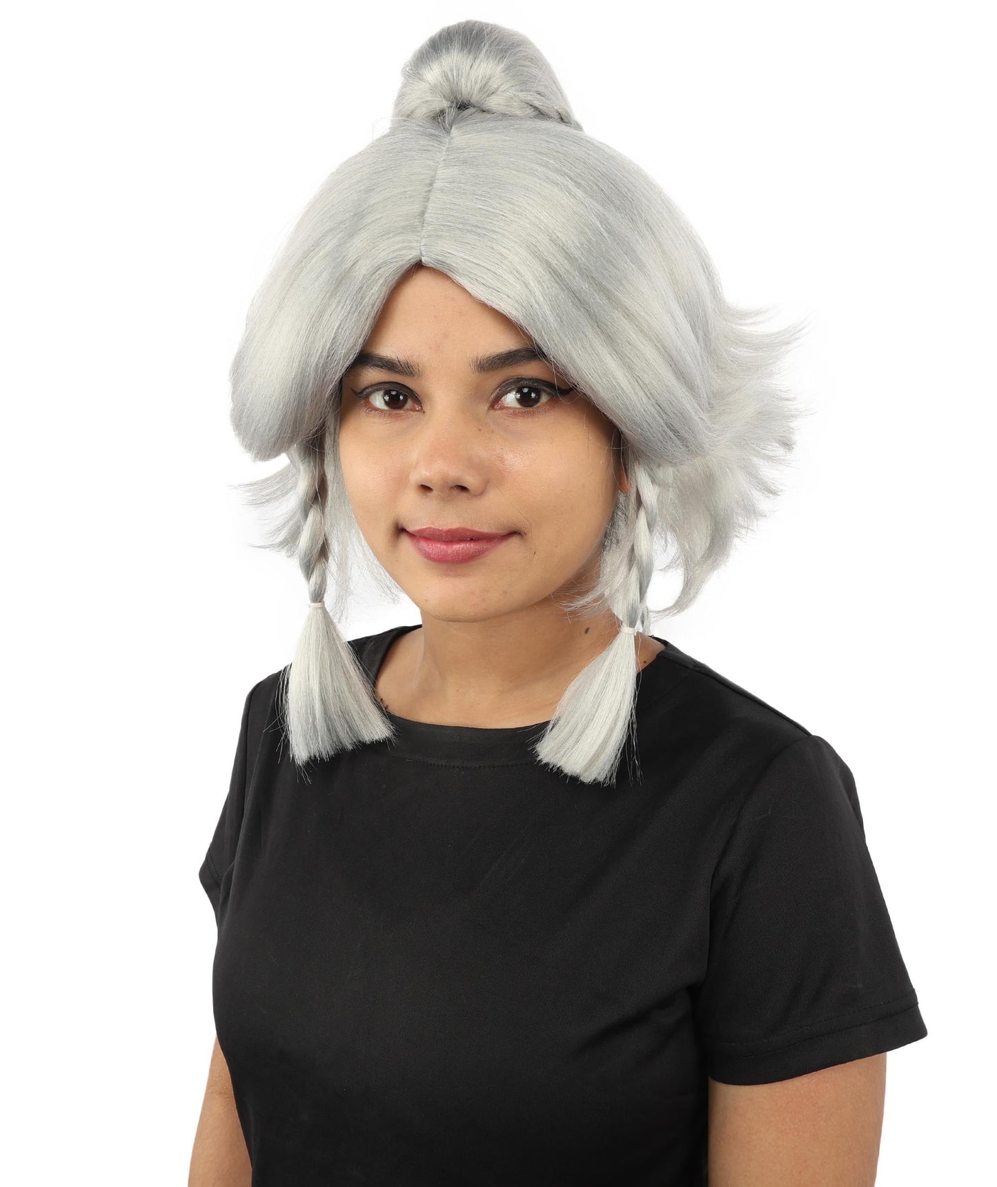 HPO Adult Women's Alien Nature Spirit Hair | Multiple Color Options | Soft Textured Bob with Beaded Braids, Heat Resistant Synthetic Fiber & Breathable Mesh | Halloween, Fantasy Roleplay, Themed Party, Theater & Carnival