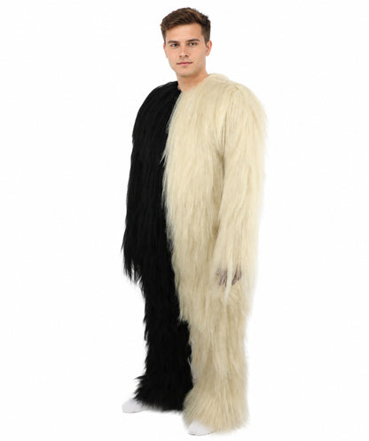 HPO  Extreme Hairy Person Two Part Costume, Mask and Bundle Set - Full-Body Hair Suit Extra-Long Costume Wig for Halloween, Cosplay & Parties - Multiple Color Options