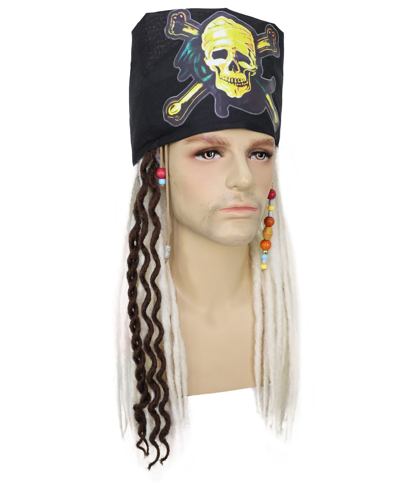 HPO Men's Pirate Dreadlocks Multicolor Options Wig | Halloween and Cosplay Wig | Flame-retardant Synthetic Fiber