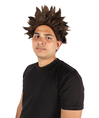 HPO Men’s Anime Young Ninja Nine Tail Yellow Blonde Spiky Wig