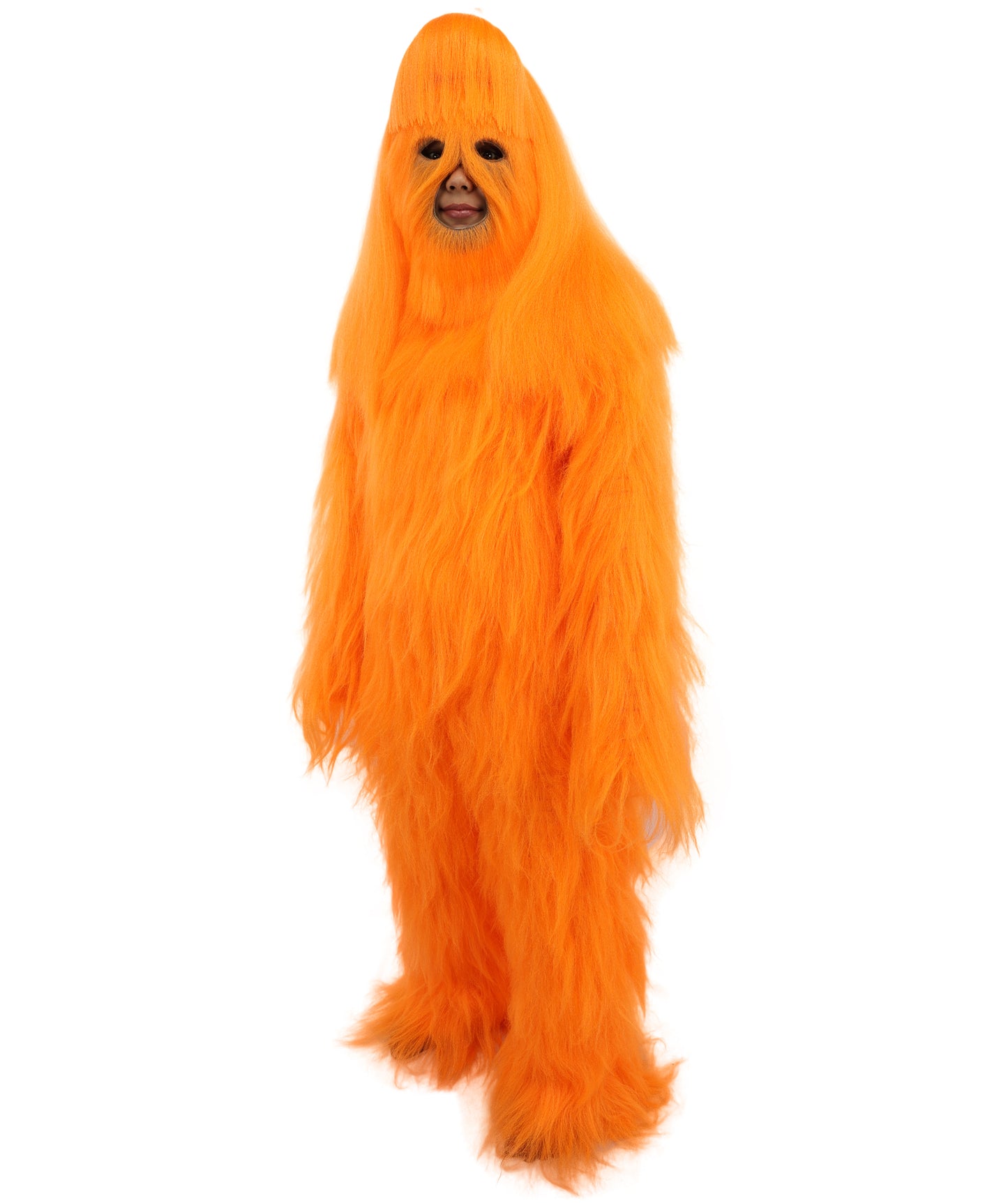 HPO Teen Extreme Hairy Person Costume Bundle & Mask Set - Full-Body Hair Suit Extra-Long Costume Wig for Halloween, Cosplay & Parties - Multiple Color Options