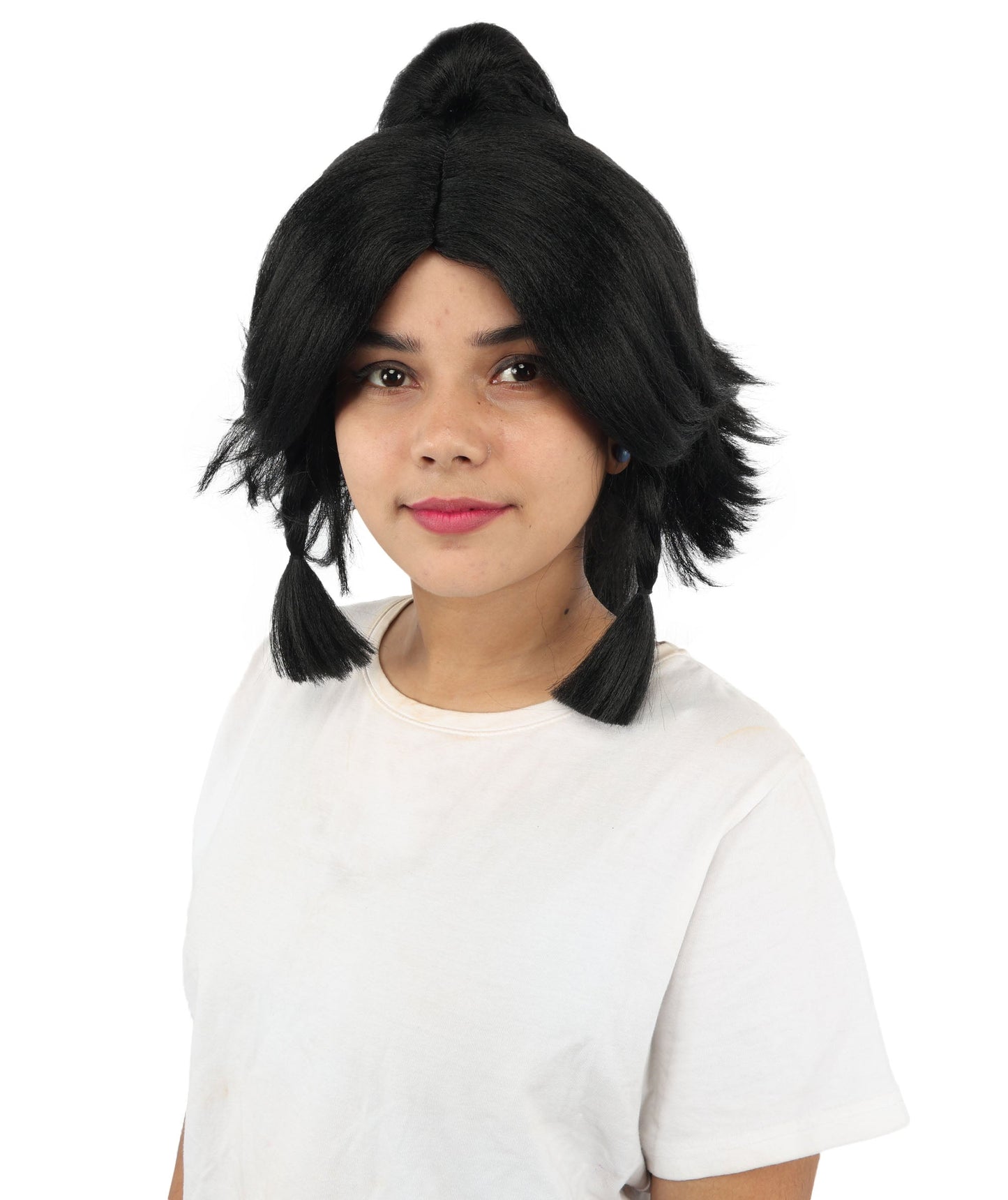 HPO Adult Women's Alien Nature Spirit Hair | Multiple Color Options | Soft Textured Bob with Beaded Braids, Heat Resistant Synthetic Fiber & Breathable Mesh | Halloween, Fantasy Roleplay, Themed Party, Theater & Carnival