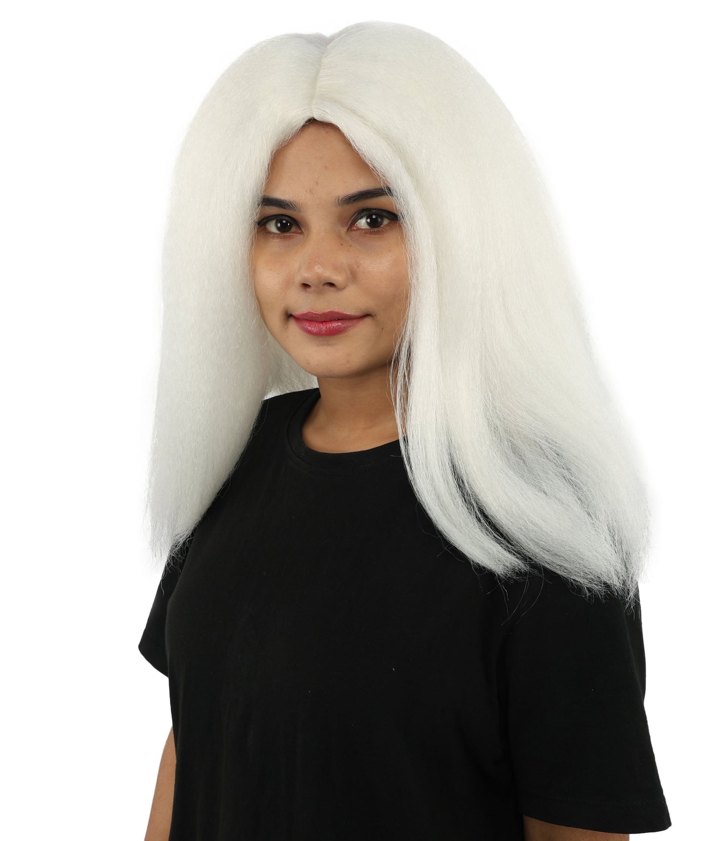HPO Adult Women's Long Rounded Cartoon Hair Wig | Multiple Color Options | Bubble Bob, Deep Side Part, Heat Friendly Synthetic Strands & Breathable Net | Fancy Dress, Stage Show, Animated Character Events, Halloween & Festival