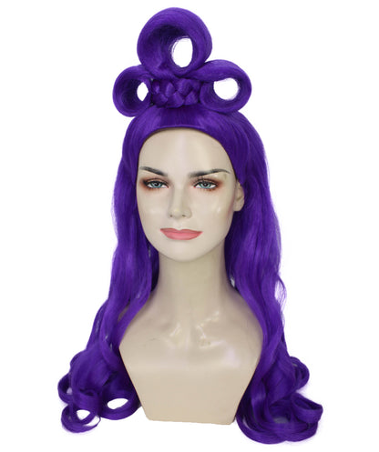 HPO Women's Long Curl Wig with Ring , Multiple Color Options , Flame-retardant Synthetic Fiber