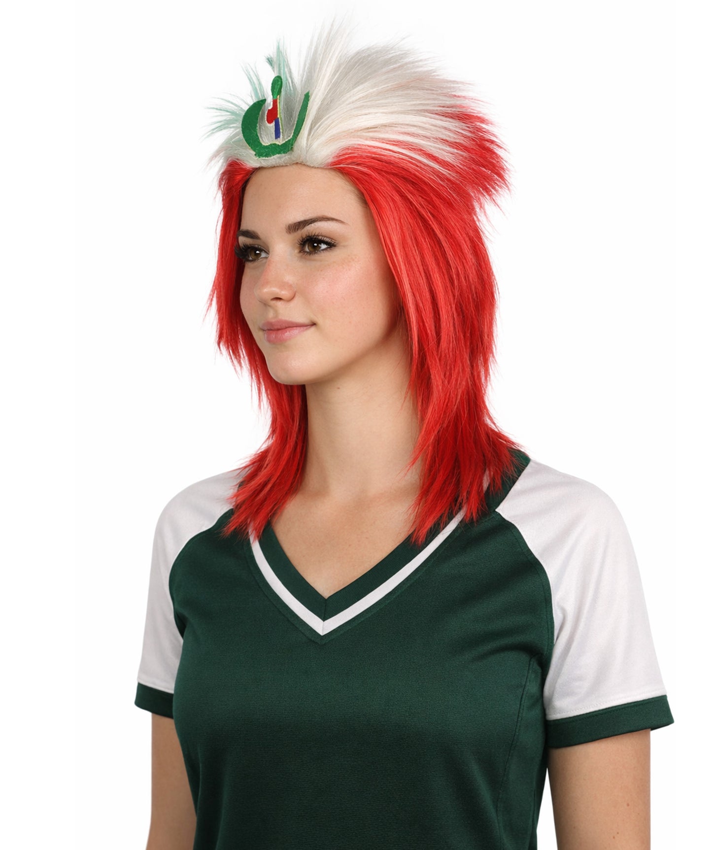 Peru Flag Sports,80's Mullet Wig | Premium Breathable Capless Cap