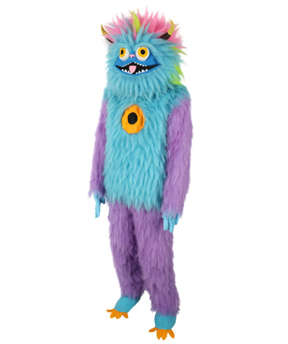 HPO Adult Unisex Furry Rainbow Monster Costume & Bundel Set with Mask | Perfect for Halloween| Flame-retardant Synthetic Fabric