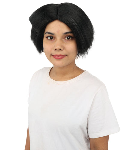 HPO Women’s Neon Yellow Bob Wig with Bangs—Bright Straight Cut Wig | Celebrity Inspired Hairpiece for Party, Halloween and Cosplay