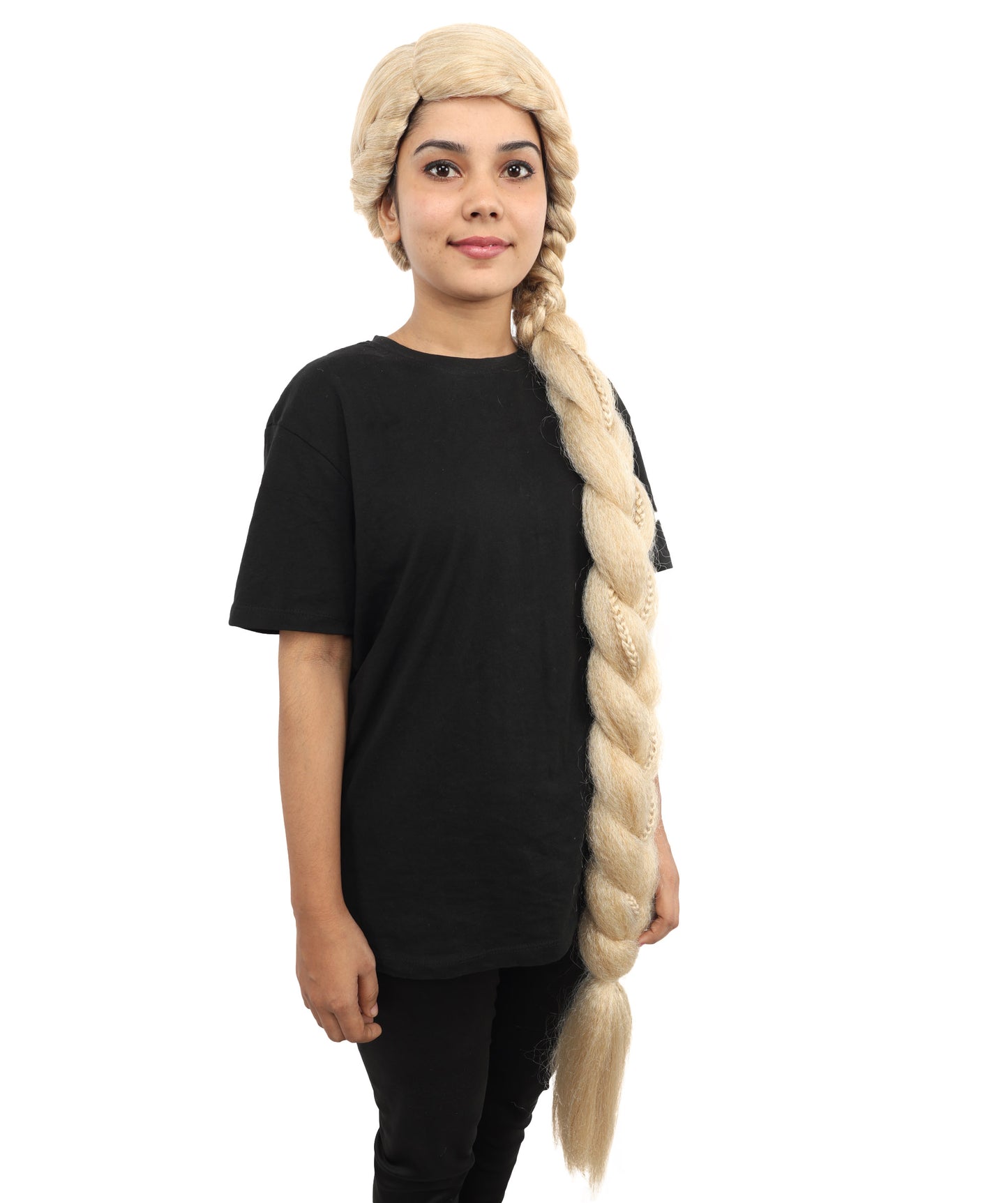 HPO Women’s Princess Inspired Blonde Wig | Extra Long Thick Braid | Synthetic  Hairpiece for Cosplay, Halloween, Stage & Themed Parties