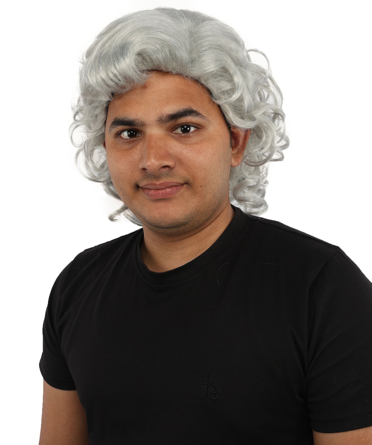 HPO Men’s 80s Light Brown Curly Mullet Wig | Flame-retardant Synthetic Fiber | Retro Movie Character Inspired Hairpiece for Cosplay & Halloween