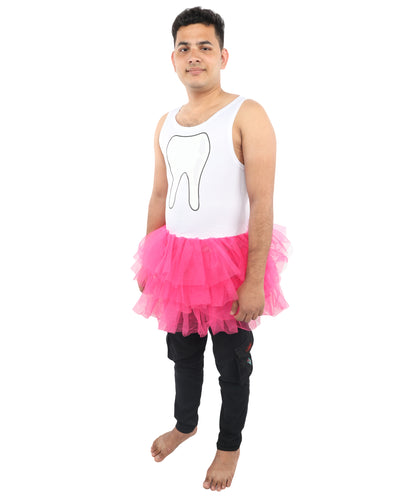 HPO Men's White & Pink Ballet Tutu Costume – Layered  Dance Themes Dress | Ideal for Halloween, Cosplay & Party Events