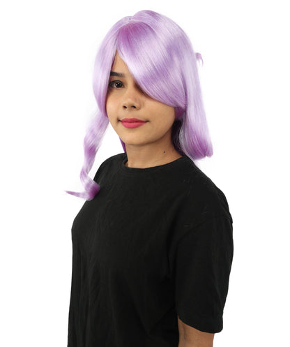 HPO Adult Women's Anime Character Wig | Multiple Color Options | Synthetic Fiber with Side Swept Bangs and Top Tuft | Halloween Party and Comic Con Events