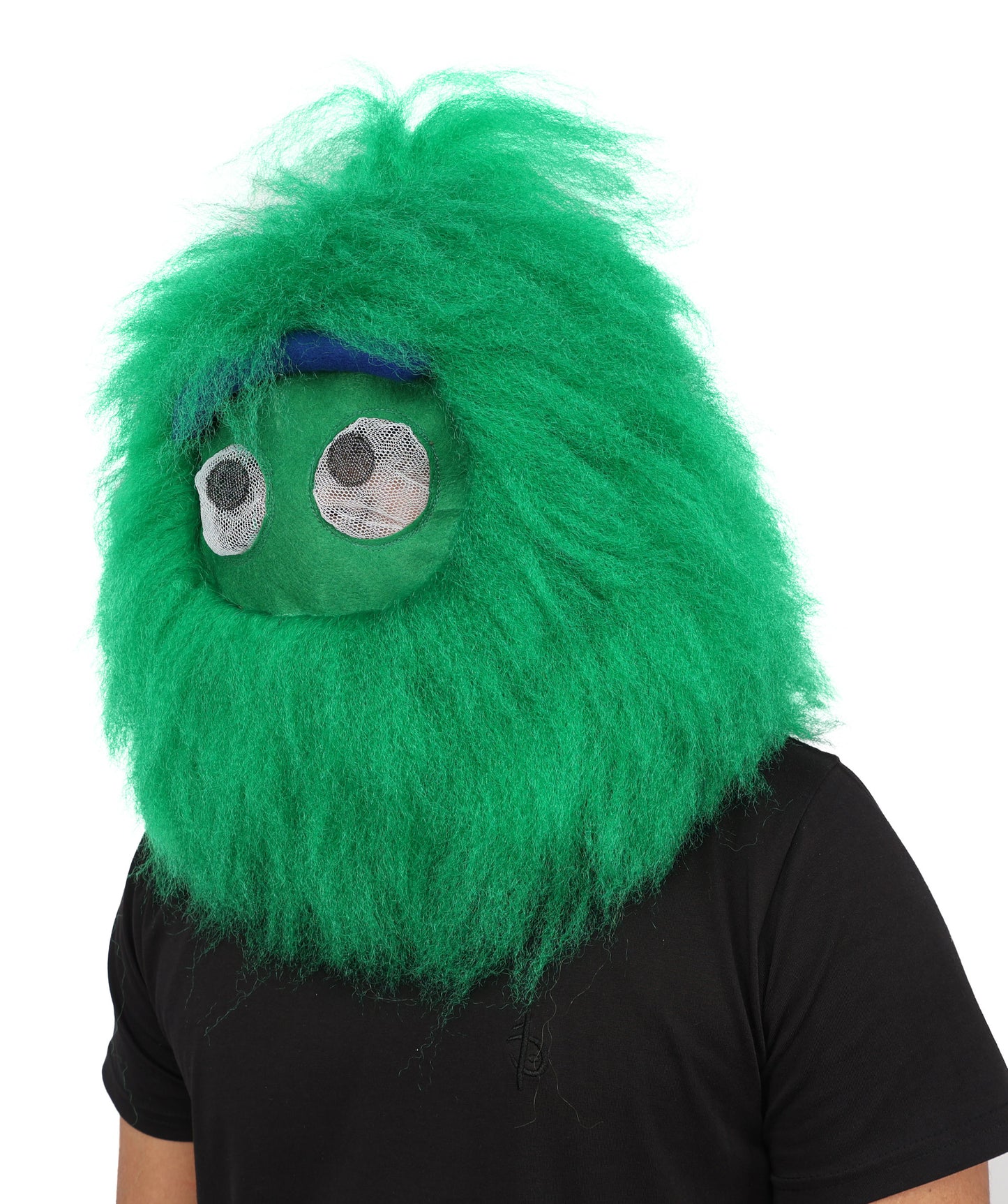 HPO Unisex Green Animal Fur Monster Costume Bundle – 75 Inch Full Outfit with Head Mask & Body Suit | Plush Mascot Style Costume for Halloween and Cosplay