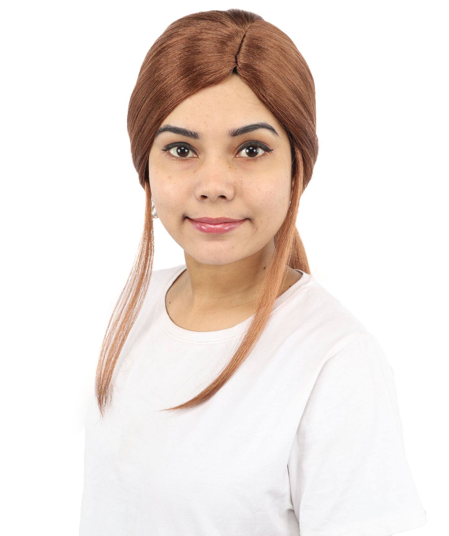 HPO Women’s Margo Gru-Inspired Long-Length Brown Wig | 17 Inch Hairpiece Halloween, Cosplay, and Themed Parties | Natural-Looking Synthetic hair with Capless Cap