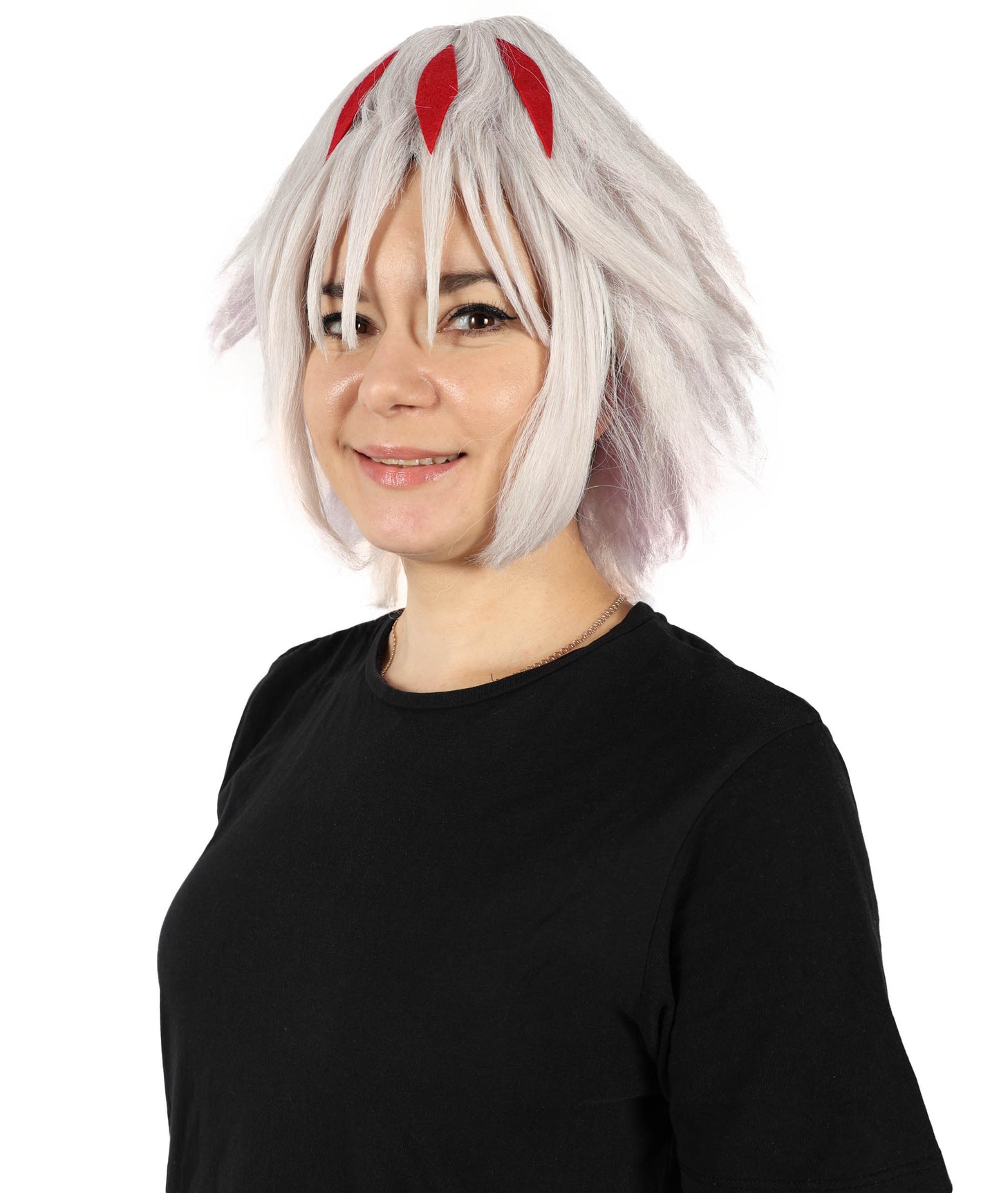 HPO Women's Princess Grey Featury Fluffy Wig I Cosplay Wig I Flame-retardant Synthetic Fiber