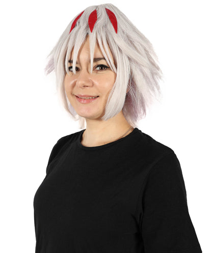HPO Women's Princess Grey Featury Fluffy Wig I Cosplay Wig I Flame-retardant Synthetic Fiber