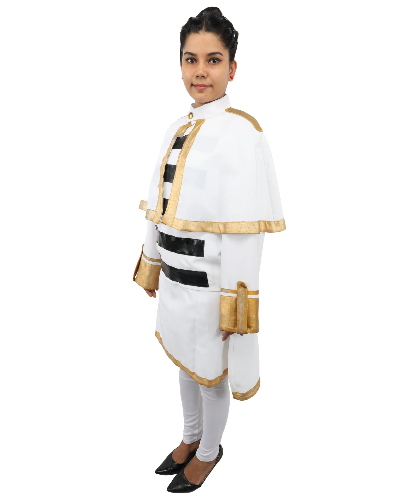 C-ZOFEK Frieren Elf Cosplay White Costume White Cape| Skirt, Pantyhose, Earrings