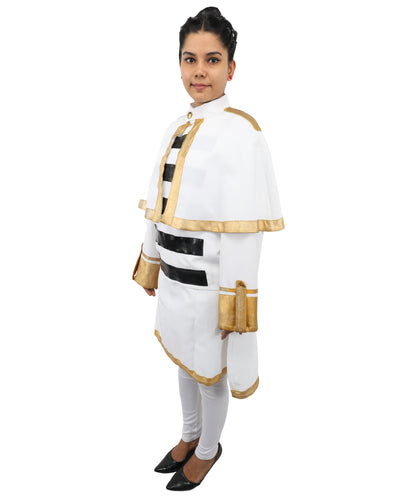 C-ZOFEK Frieren Elf Cosplay White Costume White Cape| Skirt, Pantyhose, Earrings