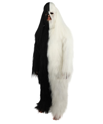 HPO  Extreme Hairy Person Two Part Costume, Mask and Bundle Set - Full-Body Hair Suit Extra-Long Costume Wig for Halloween, Cosplay & Parties - Multiple Color Options