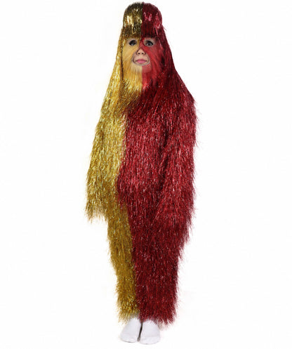 HPO Teen Extreme Hairy Two Part Costume Bundle & Mask Set - Full-Body Hair Suit Extra-Long Costume Wig for Halloween, Cosplay & Parties - Multiple Color Options