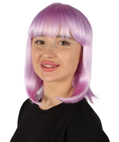 HPO Women's Shoulder Length Bob Wig Collection | Straight Halloween Wig Multiple Color Option | Premium Breathable Capless Cap