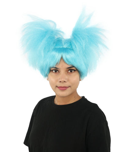 HPO Women’s 15-Inch Orange Spiky Troll Wig | Fun Animated Character | Bright and Bold Look for Halloween, Cosplay, and Themed Party