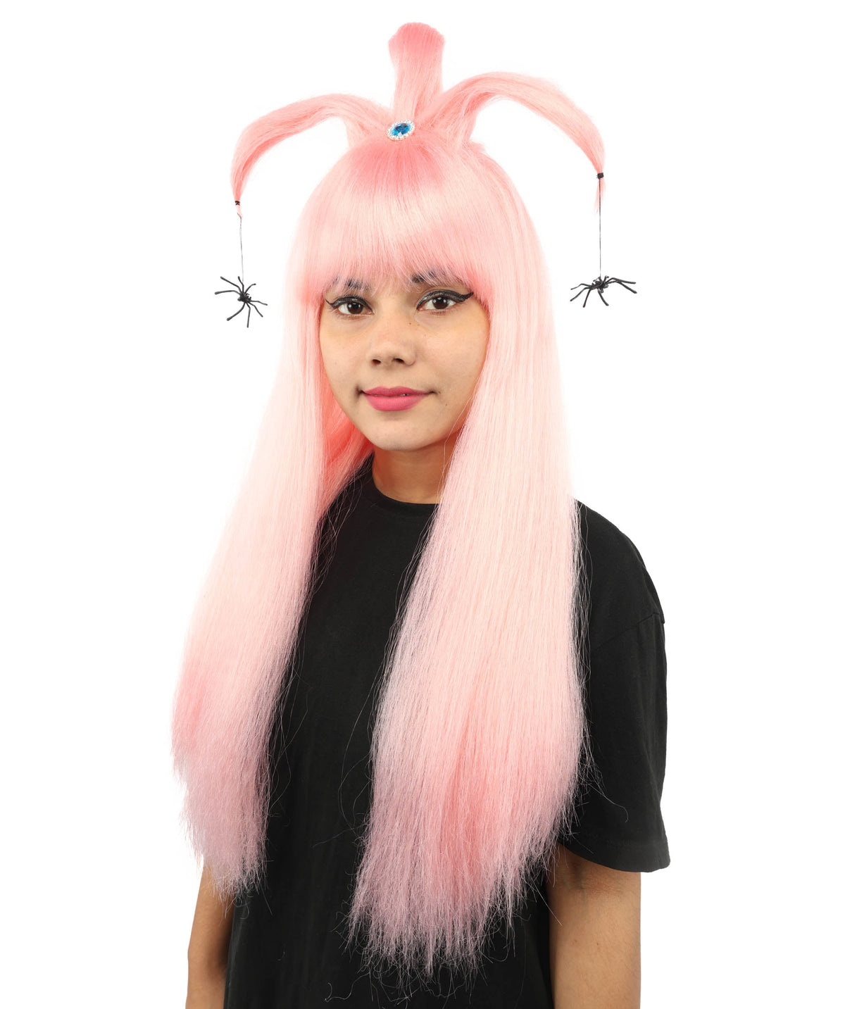 HPO Adult Women's Spider Gothic Sculpted Wig | Multiple Color Options, create of synthetic fiber, architectural spider-leg loops with blunt bangs, breathable base | Party, Halloween, theater, drag, performance, costume events