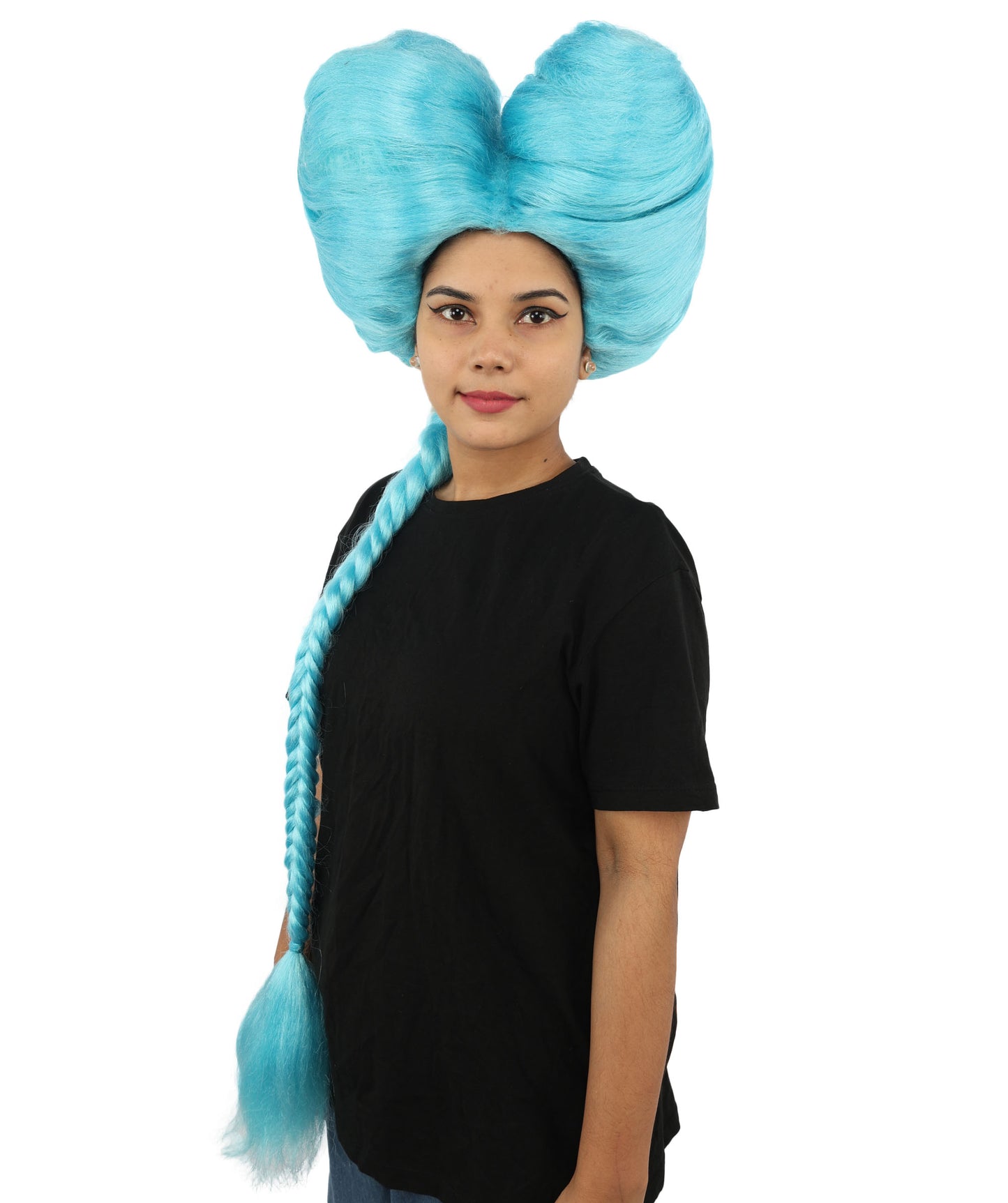 HPO Women’s Extra Long Golden Brown Count Dracula Wig | 42 Inch Synthetic Hairpiece Ideal for Gothic Noble Costume Halloween Cosplay Party Fancy Dress