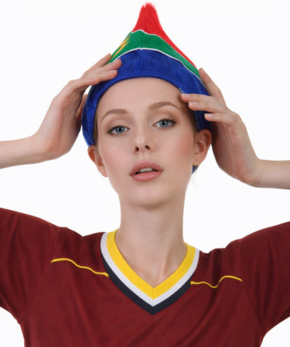 South Africa Flag Troll Wig | National Pride Multicolor Sport Wigs | Premium Breathable Capless Cap