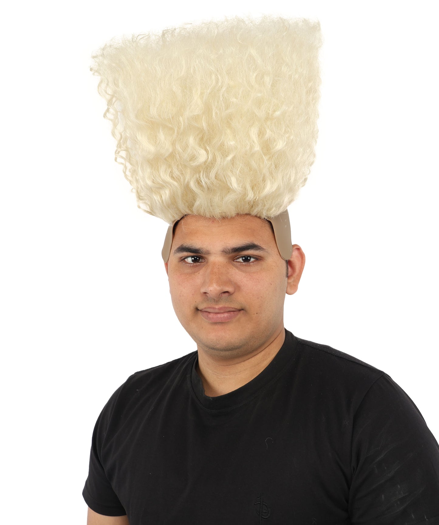HPO Men’s Tall Afro Wig | Multicolor Options | Animated Scientist Style Hair | Funny Hairpiece with Bouncy Curls and Capless Cap | Retro Nerd Look for Parties, Shows & Halloween
