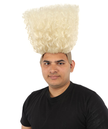 HPO Men’s Tall Afro Wig | Multicolor Options | Animated Scientist Style Hair | Funny Hairpiece with Bouncy Curls and Capless Cap | Retro Nerd Look for Parties, Shows & Halloween