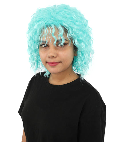 HPO Adult Women's Messy Teased Spiky Multicolor Wig | Curly Two-tone vibrant hue, create of synthetic fiber, extreme textured volume, breathable capless base | Party, Halloween, theater, drag, performance, costume events