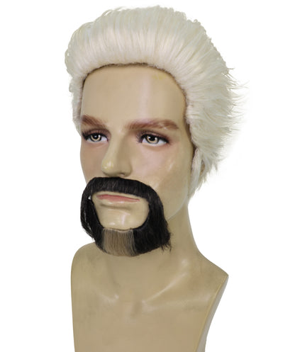 HPO Adult  Men’s Blonde Pointed Goatee-Style Mustache | Self-Adhesive Costume Facial Hair | Flame-retardant Synthetic Fiber