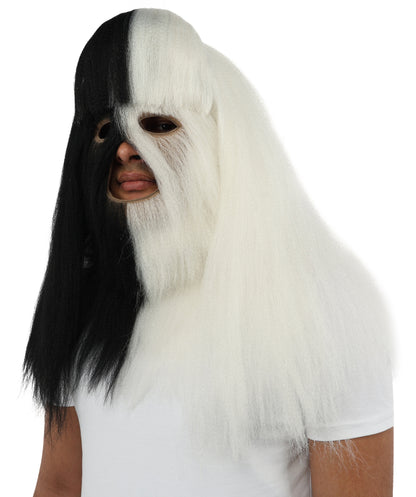HPO  Extreme Hairy Person Two Part Costume, Mask and Bundle Set - Full-Body Hair Suit Extra-Long Costume Wig for Halloween, Cosplay & Parties - Multiple Color Options