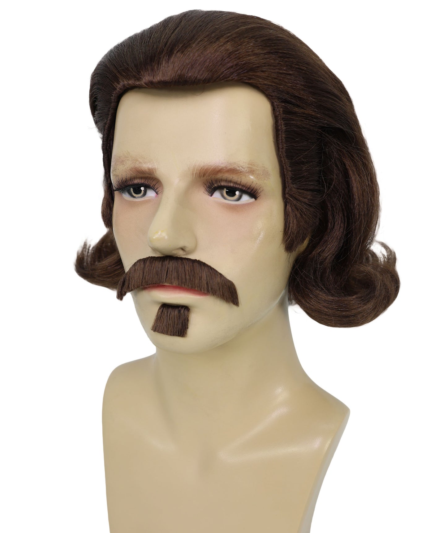 Men's Black Slick Back Dutch Van Der Linde Wig – Red Dead Redemption Inspired Costume Wig for Cosplay & Halloween – Realistic Long Curly Slick Back Hair Wig for Men