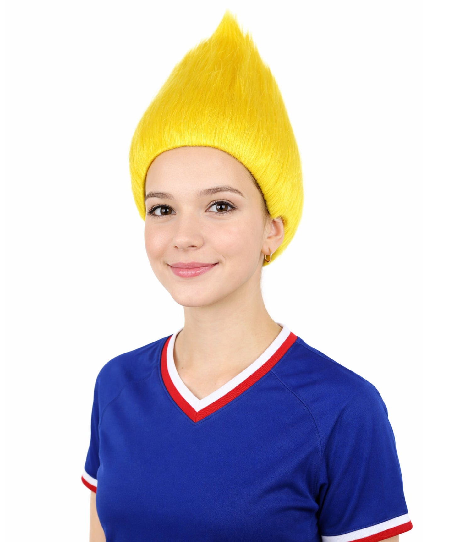 HPO Unisex Troll Wig for Yellow Color I Ideal for Halloween I Flame-Retardant Synthetic Fiber Hair