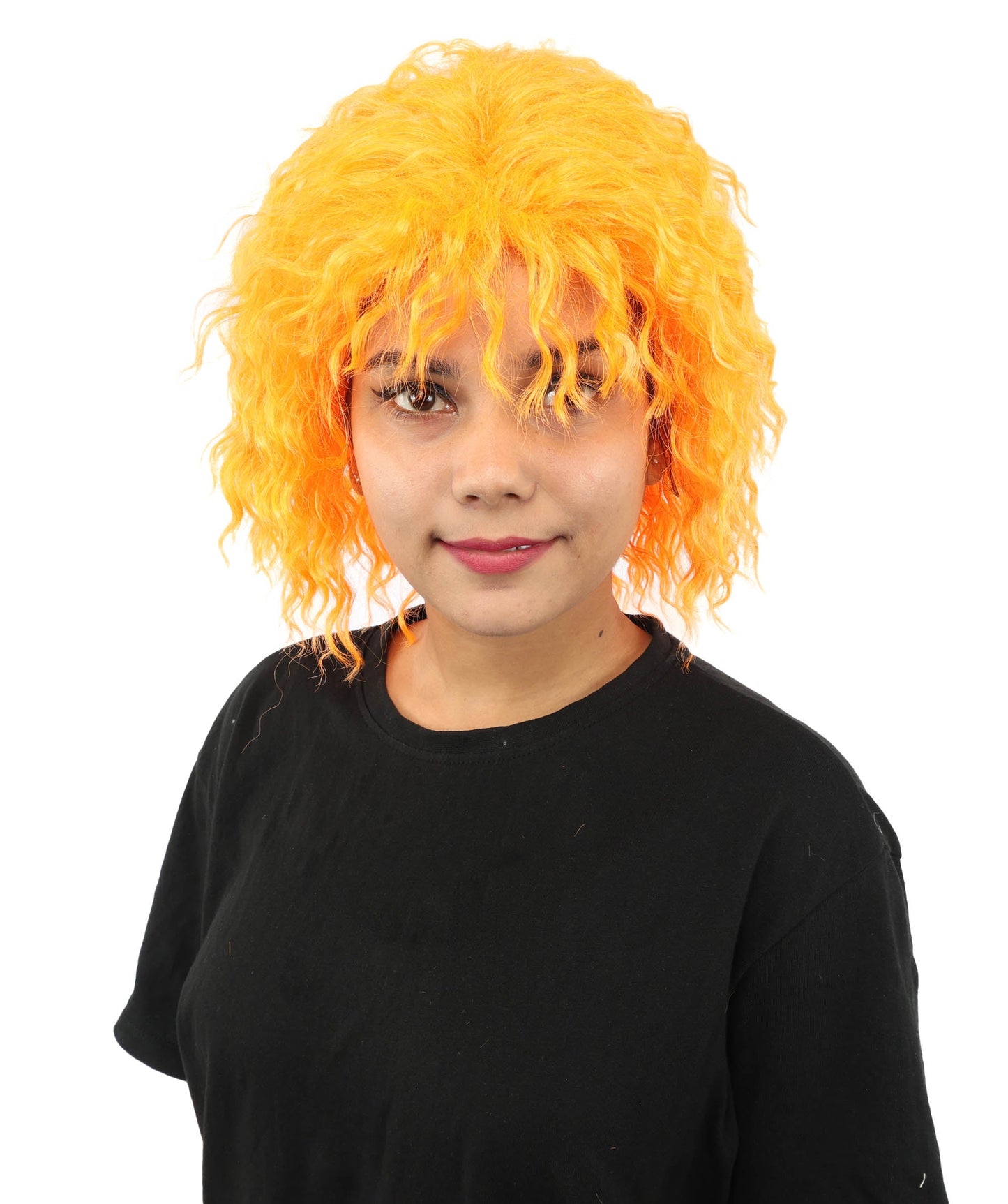 HPO Adult Women's Messy Teased Spiky Multicolor Wig | Curly Two-tone vibrant hue, create of synthetic fiber, extreme textured volume, breathable capless base | Party, Halloween, theater, drag, performance, costume events