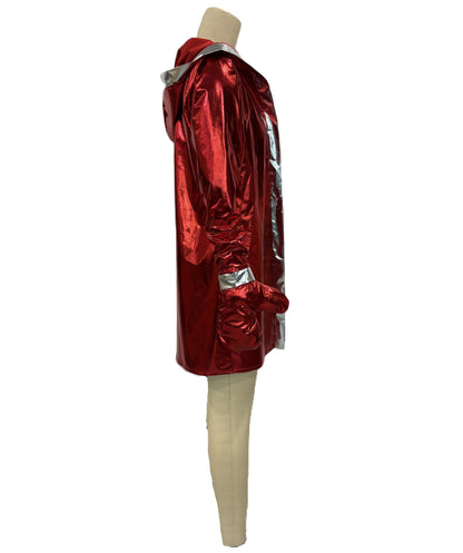 HPO Women's Golden Gloves Costume | Satin Finish Hooded Robe Crop Top Performance Shorts Padded Combat Mits | Halloween Cosplay Theater Drag Performance Costume Events