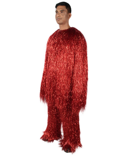 HPO Hairy Unisex Ape Mask and Bodysuit Costume Tinsel  | Multiple Colors